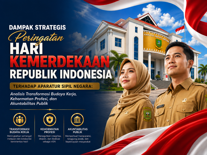 Ilustrasi Dampak Strategis Peringatan Hari Kemerdekaan Republik Indonesia Terhadap Aparatur Sipil Negara: Analisis Transformasi Budaya Kerja, Kehormatan Profesi, dan Akuntabilitas Publik